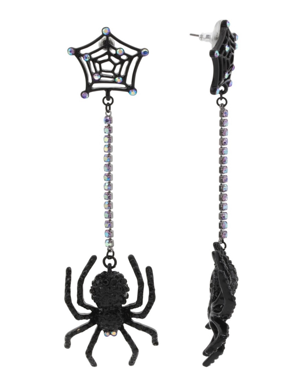 Betsey Johnson SPIDER WEB LINEAR EARRINGS- New
